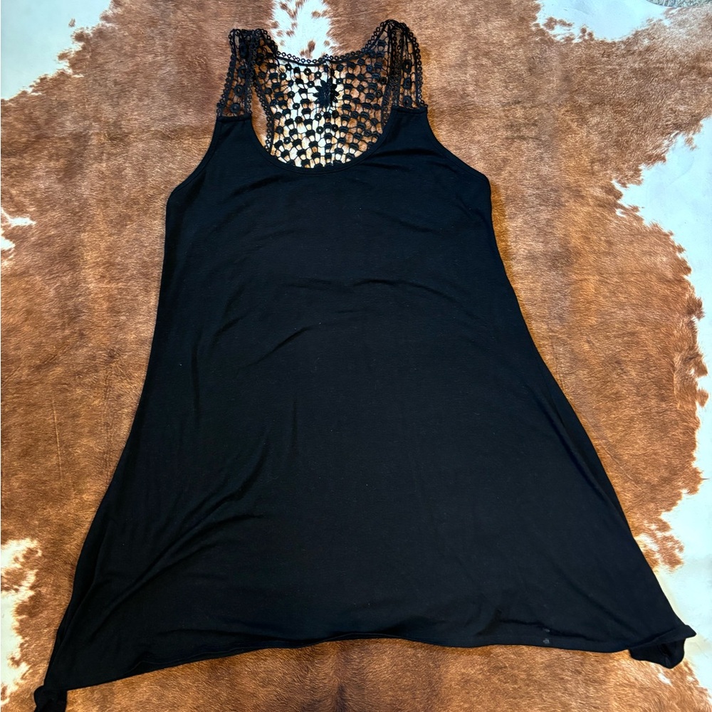 a.n.a Black Dress with Lace Detail